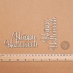 Mot joyeux halloween ornements de découpes en bois vierges&nbsp;WOOD-L010-01