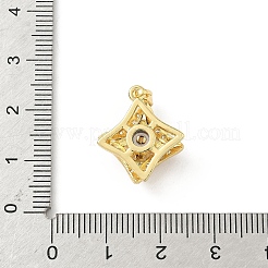 Pendentifs rotatifs en laiton micro pavé de zircone cubique transparente&nbsp;KK-F905-23G-03