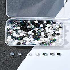 350 шт. 7-х цветные прозрачные и непрозрачные акриловые бусины&nbsp;MACR-FS0001-82