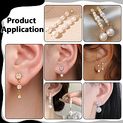 240 шт. 6 стиля железо и сплав кристалл горный хрусталь серьги-гвоздики фурнитура EJEW-WR0001-01