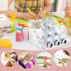 6-уровневые пластиковые подставки для скрапбукинга с клейкой лентой&nbsp;ODIS-WH0086-105