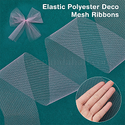 50 ярд эластичных полиэфирных декоративных сетчатых лент SRIB-WH0011-129B
