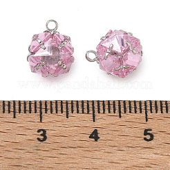 Messing-Pavé-Anhänger aus rosa Zirkonia&nbsp;CU-CBAD360-08P-03