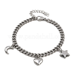 Браслеты с подвесками в виде луны BJEW-C125-11P