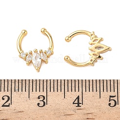 Латунные кольца для носа с круглыми/подковообразными штангами из прозрачного кубического циркония EJEW-D337-18C-G