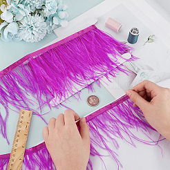 Garniture en plumes d'autruche tendance de 2 m&nbsp;DIY-OC0013-52D