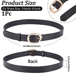 PUレザーウエストベルト  黄金のトーン合金クラスプ付き  ブラック  1120x30.5x3.7mm&nbsp;AJEW-CL0004-88B