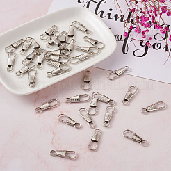 鉄のキーホルダー留め金のパーツ  プラチナ  25x9x3mm  穴：5x4mm&nbsp;IFIN-TAC0002-11P