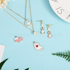 72pcs 18 pendentifs en émail en alliage de style&nbsp;ENAM-CW0001-10