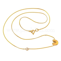 Ожерелья с подвесками из нержавеющей стали 304 с микропаве из кубического циркония&nbsp;NJEW-H017-01G-U