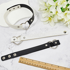 3 шт. 3 стиля регулируемые готические двухцветные ожерелья-чокеры из сплава искусственной кожи в форме сердца для женщин NJEW-CL0007-08