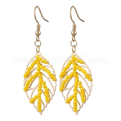 Серьги-подвески из стеклянных бусин ручной работы&nbsp;EJEW-MZ00563