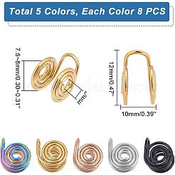 40 шт. 5 стильных серьги-манжеты из нержавеющей стали 304 в форме спирали KK-UN0001-21