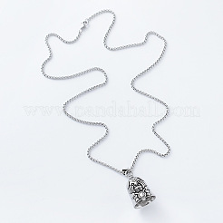 Colliers à pendentif en acier inoxydable 304 avec clochette de gardien de chien viking et chaîne maille forçat pour hommes et femmes&nbsp;HU1943