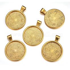 Impostazioni piatte cabochon pendente della lega rotonde&nbsp;PALLOY-A15654-AG
