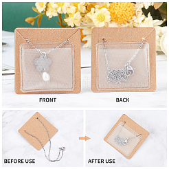 300 шт. 4 квадратных картонных карточки для демонстрации ювелирных изделий&nbsp;AJEW-PH0002-98