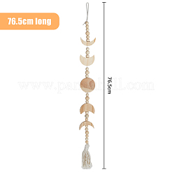 Holzperlen-Mondphasen-Anhänger-Dekorationen&nbsp;HJEW-WH0047-08