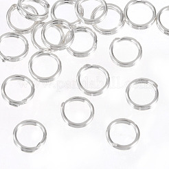 スターリングシルバーのスプリット丸カン 925 個  ダブルループ丸カン  丸い輪  銀  5x1mm  内径：3.5mm  20個/セット&nbsp;STER-TA0001-48D