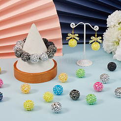 80 шт. бусины из смолы со стразами RESI-SC0003-28