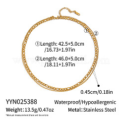 Минималистичные двухслойные ожерелья из нержавеющей стали 304 Figaro с цепочкой&nbsp;NG6941