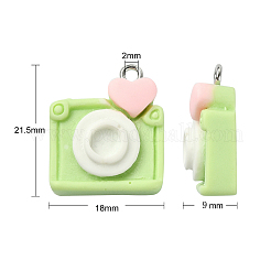 25 шт. 5 цвета непрозрачные подвески из смолы&nbsp;RESI-CJ0003-06