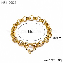 Bracelets à chaîne rolo en acier inoxydable 304&nbsp;STAS-OY012-43G
