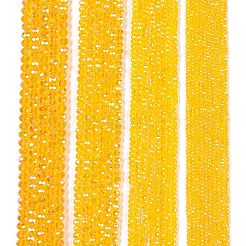 電気メッキガラスビーズセット  ABカラーメッキ  多面カット  ロンデル  ダークオレンジ  8x6mm  穴：1mm  約60~62個/連  39~40cm&nbsp;LS-EGLA-A044-T8mm-B05