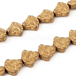 Fili di perle di ematite sintetica non magnetica con placcatura sotto vuoto pvd&nbsp;G-F682-14-F