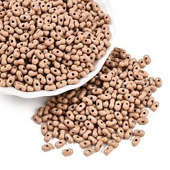 不透明なアクリルビーズ  ピーナッツ  バリーウッド  6.5x4x3mm  穴：1.5mm  約9998個/500g&nbsp;MACR-T048-02Z