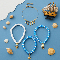 2 сумка 2 цвета богемный сплав и железо слеза дельфин черепаха подвеска на щиколотки&nbsp;AJEW-HY0002-67