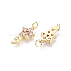 Pendentifs de zircone cubique en laiton micro pavé saint valentin&nbsp;KK-N287-40G