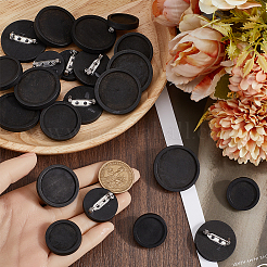 Брошь из окрашенного дерева в оправе кабошон FIND-SC0012-85A