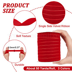 3 рулон двухцветной односторонней бархатной ленты SRIB-AR0001-09