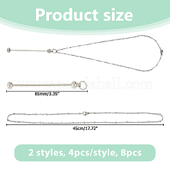 8 шт. 2 стиля 304 нержавеющая сталь цепочка ожерелье изготовление NJEW-HS00019