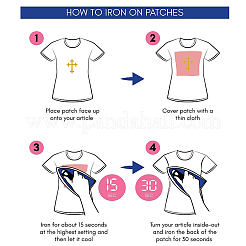 Аппликация с вышивкой полиэфирной металлической нитью&nbsp;PATC-WH0005-19