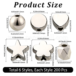 1200шт 6 стиля пластиковые бусины ccb&nbsp;CCB-PA0001-10P