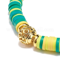 7шт 7 цвета ручной полимерной глины диска серфер стрейч браслеты набор&nbsp;BJEW-JB08798