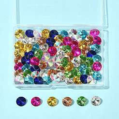 80 шт. 8-х цветные стеклянные стразы с заостренной задней частью RGLA-FS0001-20