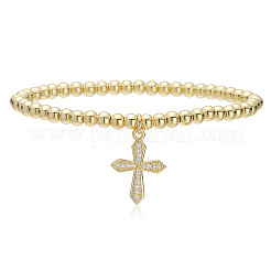 Браслеты с подвесками из латуни с прозрачным кубическим цирконием&nbsp;WG86A15-03