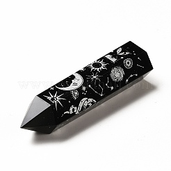 Точечная башня натуральный обсидиан украшение для дома DJEW-C002-01A