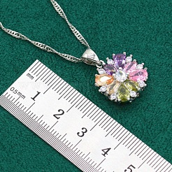 Цветочные латунные подвески с кубическим цирконием&nbsp;FS-WG38B31-03