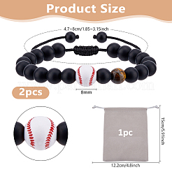 2шт. плетеные браслеты из акрила BJEW-DC0001-12B