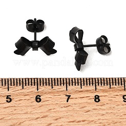 Серьги-гвоздики с бантом из нержавеющей стали 304&nbsp;EJEW-Z136-01EB