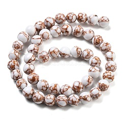 Синтетическая золотая линия бирюзовые бусы пряди G-H026-01A-01