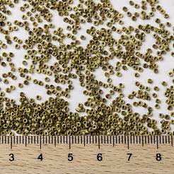MIYUKIラウンドロカイユビーズ  日本製シードビーズ  （rr4512)不透明な黄色のピカソ  15/0  1.5mm  穴：0.7mm  約27777個/50g&nbsp;SEED-X0056-RR4512