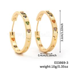 Серьги-кольца из латуни с прозрачным фианитом&nbsp;NP9089-1