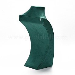 Busto in legno ricoperto da espositori per collane in microfibra&nbsp;NDIS-F003-01D