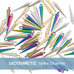 60本3色合金ペンダント  カドミウムフリー＆ニッケルフリー＆鉛フリー  コーン  ミックスカラー  25x4mm  穴：2mm  20個/カラー&nbsp;PALLOY-DC0001-01-NR
