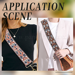 8 ярд двухсторонней полиэстеровой ленты с цветочным узором в этническом стиле DIY-WR0003-58