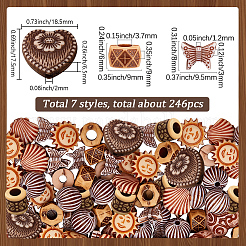 Cuentas acrílicas opacas 246pcs&nbsp;MACR-SC0001-91